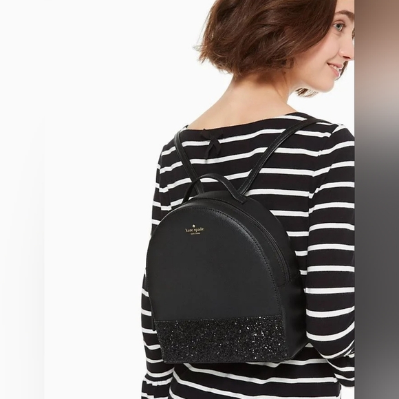 Kate Spade Greta Court Sammi Black Sparkle Backpack main image 6